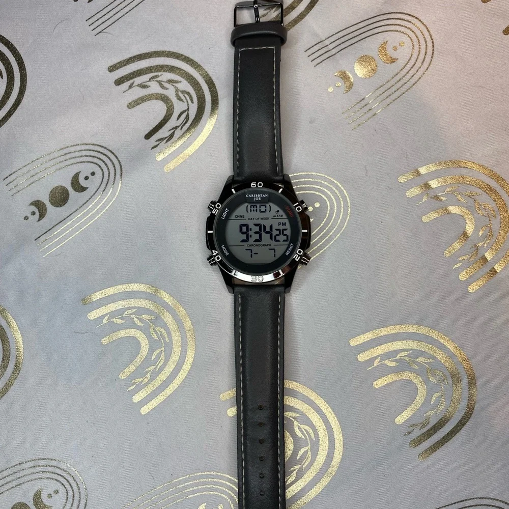 Caribbean Joe Black Smartwatch with Digital Display